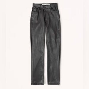 Abercrombie & Fitch Black Faux-Leather Straight Pants